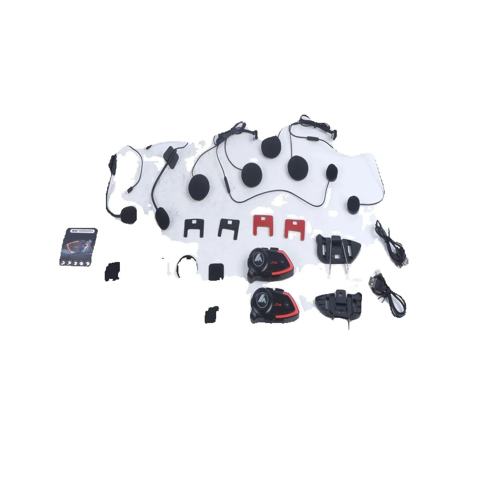 Intercom Headset Helmet - Y80-2x Microfono Rigido Doppio Interfono per