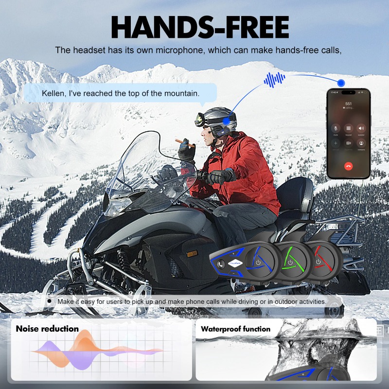 Intercom Headset Helmet - Nuovo Interfono Bluetooth per Casco Moto