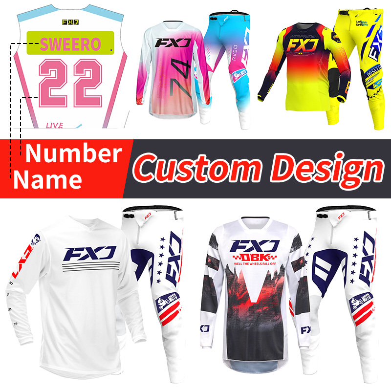 Motorcycle Gear Yellow - Completo da Motocross per Adulti, Maglia
