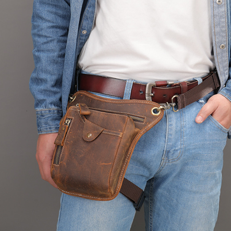 Motorcycle Gear Bag - Marsupio vintage in pelle Pu Borsa