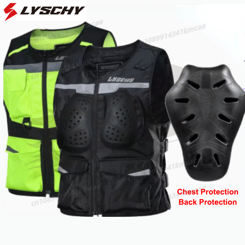 Motorcycle Gear Vest - LYSCHY Gilet Riflettente per Moto, Giacca