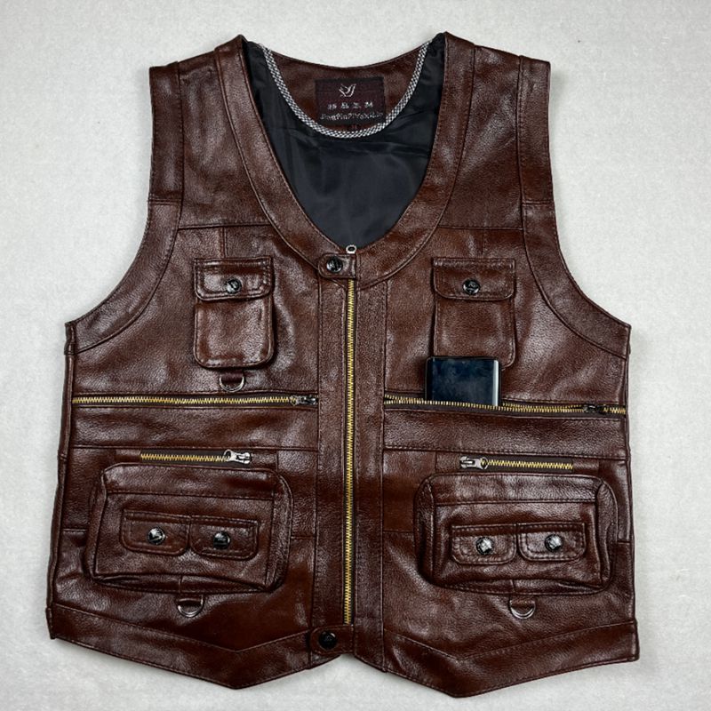 Gilet in vera pelle di vacchet - Motorcycle Gear Vest recensione e prezzo