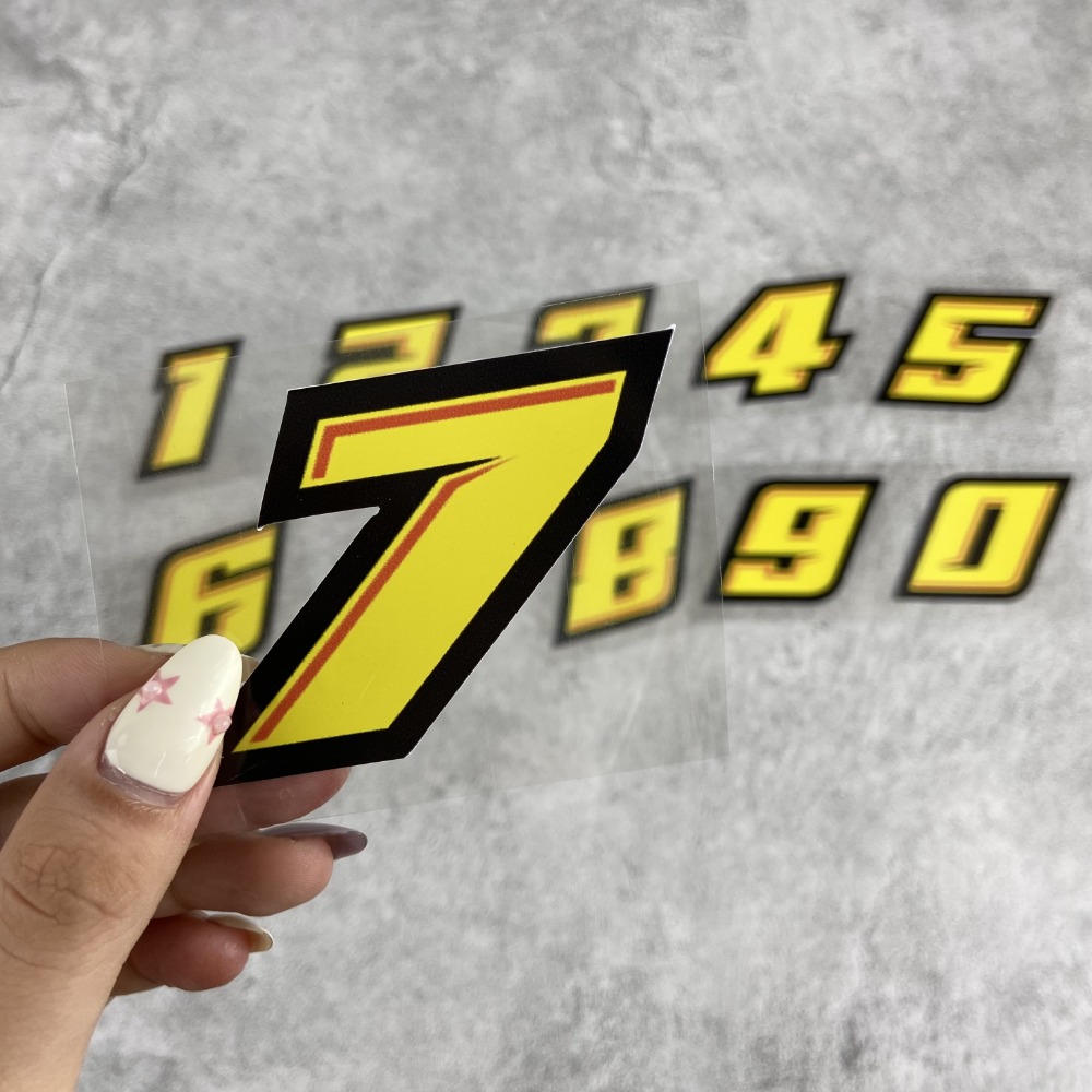1PC 0123456789 numero giallo a - Motorcycle Gear Yellow recensione e prezzo
