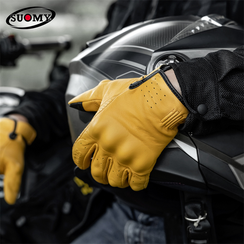 Guanti da Moto in Pelle Retrò  - Motorcycle Gear Yellow recensione e prezzo