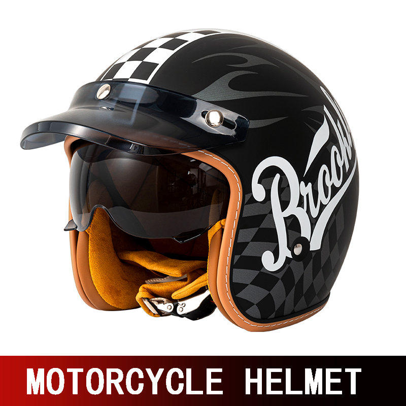 Nuovo Casco Moto Retrò per Uom - Motorcycle Gear Yellow recensione e prezzo