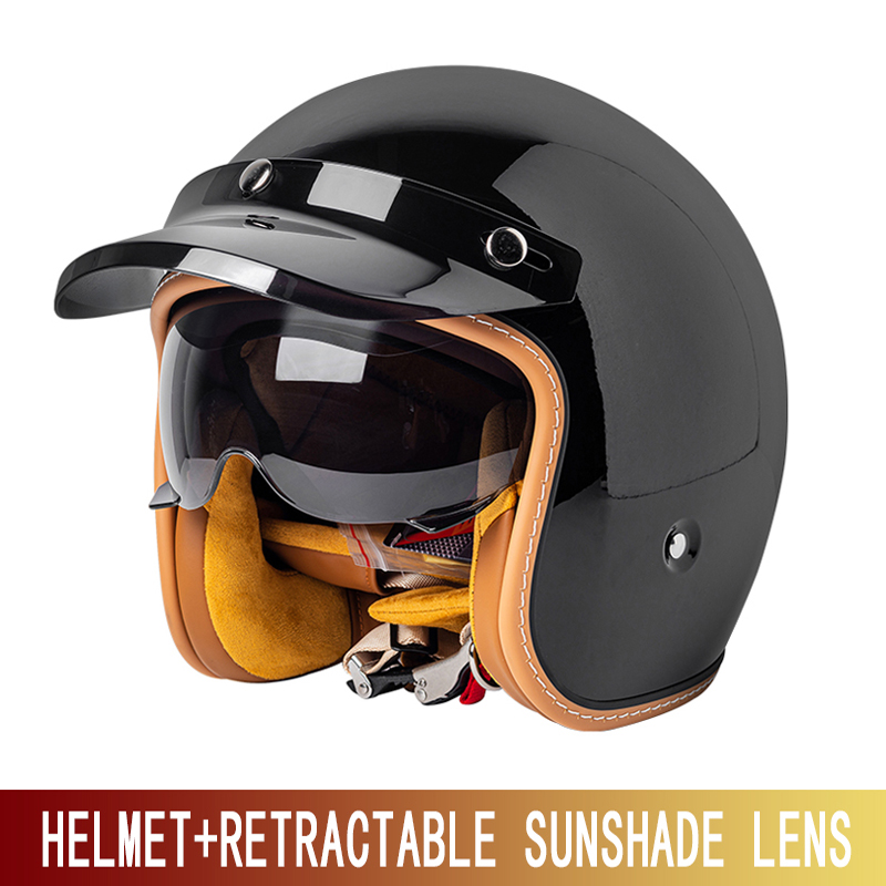 Nuovo Casco Moto Retrò per Uom - Motorcycle Gear Yellow recensione e prezzo