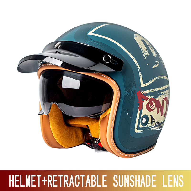 Nuovo Casco Moto Retrò per Uom - Motorcycle Gear Yellow recensione e prezzo